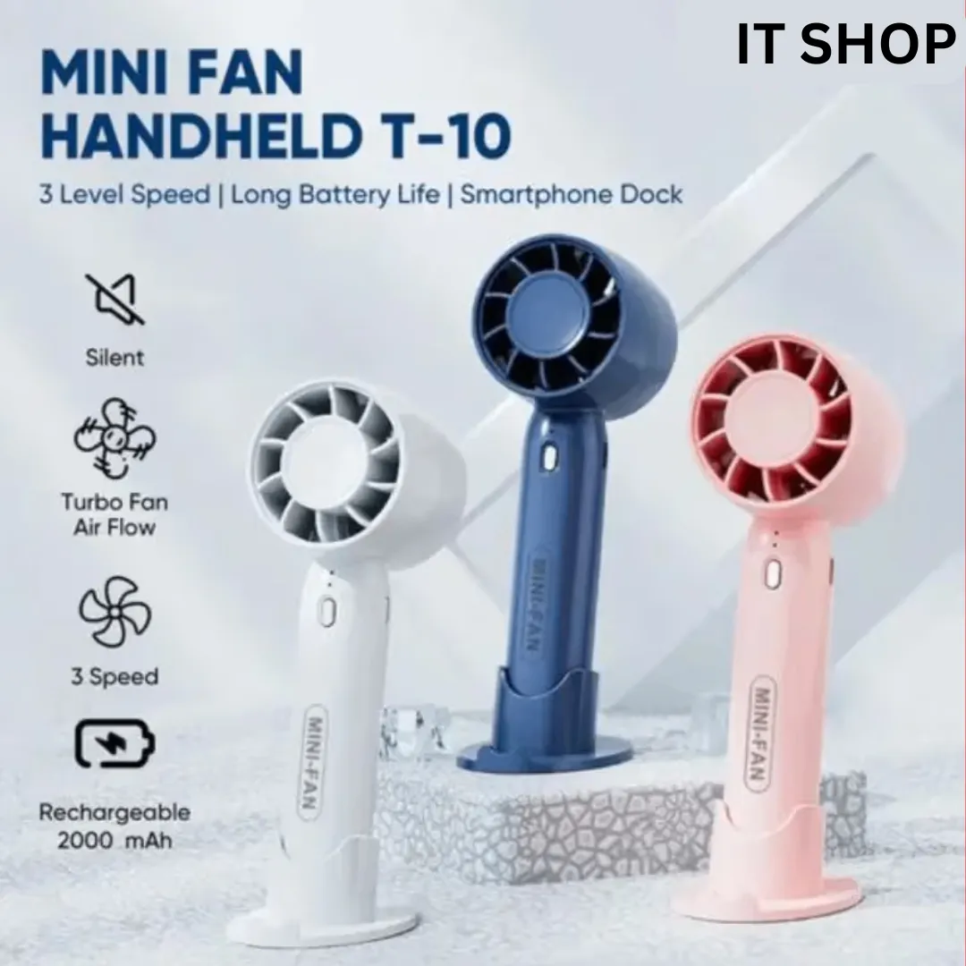 Handheld Fan T-10 Mini USB Rechargeabl e Fan– Portable Compact Cooling Fan